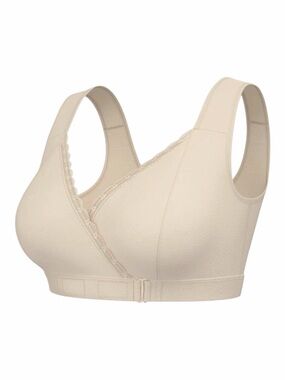 NWT Fiona Bra Comfortable & Convenient Front Wrap Closure Bra Cream 2X-Large